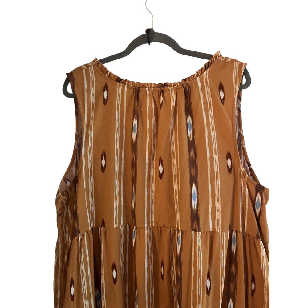 Sonoma Maxi Dress Plus Size 2X Aztec Southwestern Tiered Pockets Festival Boho - Picture 9 of 10